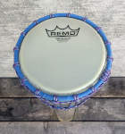 Hand blown glass djembe with a Remo drumhead.