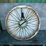 The back of a tunable elk skin hoop drum.