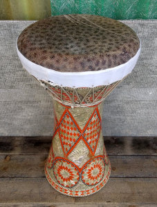 Turkish style darbuka with a natural skin.
